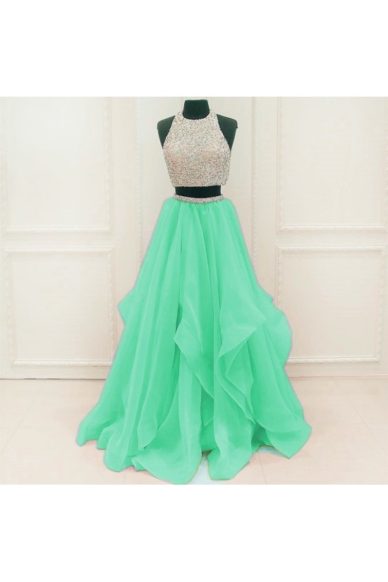 Two Pieces Beaded Prom Formal Evening Party Dresses 3021246