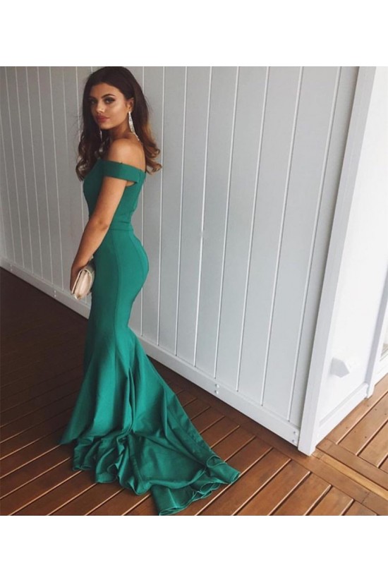 Long Green Mermaid Off-the-Shoulder Prom Formal Evening Party Dresses 3021310 Long Green Mermaid Off-the-Shoulder Prom Formal Evening Party Dresses 3021310