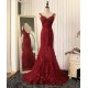 Mermaid Burgundy Lace V-Neck Long Prom Formal Evening Party Dresses 3021319 Mermaid Burgundy Lace V-Neck Long Prom Formal Evening Party Dresses 3021319