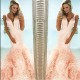 Mermaid V-Neck Long Prom Formal Evening Party Dresses 3021323