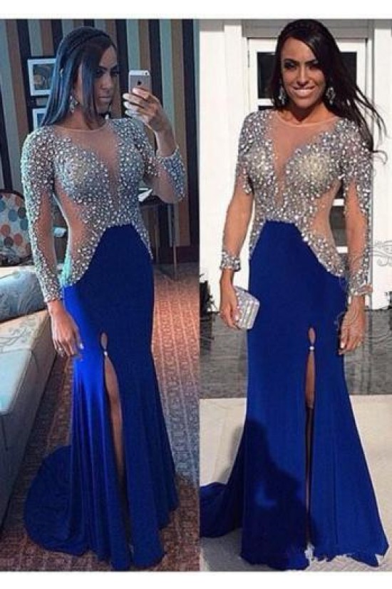 Beaded Long Blue Prom Formal Evening Party Dresses 3021335 Beaded Long Blue Prom Formal Evening Party Dresses 3021335