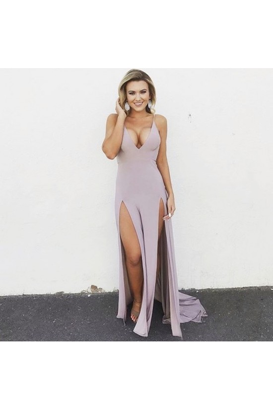 Sexy V-Neck Spaghetti Straps Prom Formal Evening Party Dresses with Slits 3021340 Sexy V-Neck Spaghetti Straps Prom Formal Evening Party Dresses with Slits 3021340