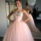 Beaded Ball Gown Long Pink Prom Formal Evening Party Dresses 3021358