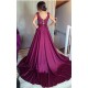Long Purple Lace V-Neck Prom Formal Evening Party Dresses 3021362 Long Purple Lace V-Neck Prom Formal Evening Party Dresses 3021362