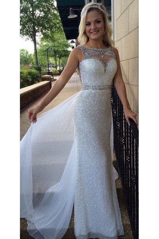 Beaded Sequins Long White Prom Evening Formal Dresses 3020138 Beaded Sequins Long White Prom Evening Formal Dresses 3020138