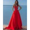 Long Red Lace Strapless Prom Formal Evening Party Dresses 3021384