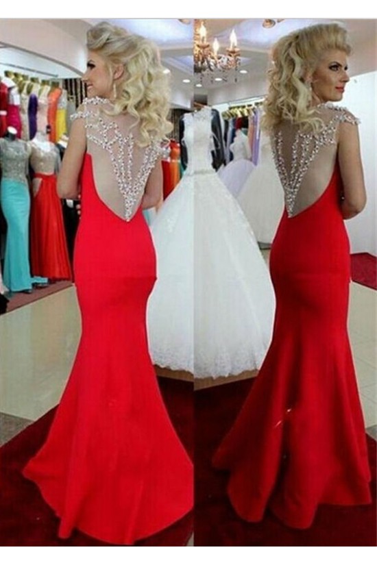 Trumpet/Mermaid Beaded Long Red Prom Dresses Evening Gowns 3020140 Trumpet/Mermaid Beaded Long Red Prom Dresses Evening Gowns 3020140