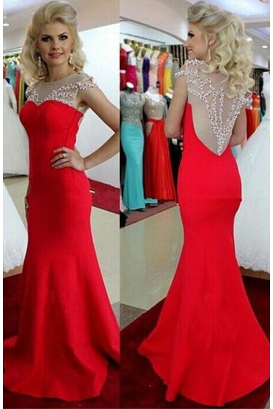 Trumpet/Mermaid Beaded Long Red Prom Dresses Evening Gowns 3020140 Trumpet/Mermaid Beaded Long Red Prom Dresses Evening Gowns 3020140