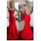 Trumpet/Mermaid Beaded Long Red Prom Dresses Evening Gowns 3020140