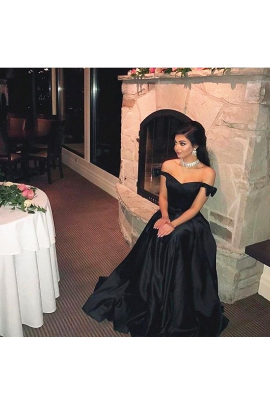 Long Black Off-the-Shoulder Prom Formal Evening Party Dresses 3021423 Long Black Off-the-Shoulder Prom Formal Evening Party Dresses 3021423