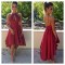 High Low Burgundy Prom Homecoming Cocktail Graduation Dresses 3021427