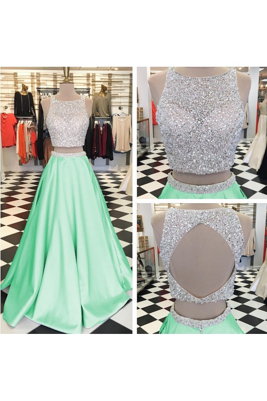Beaded Two Pieces Mint Green Prom Formal Evening Party Dresses 3021464 Beaded Two Pieces Mint Green Prom Formal Evening Party Dresses 3021464