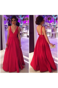 A-Line V-Neck Long Prom Formal Evening Party Dresses 3021483