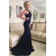 Mermaid Long Blue Beaded Lace Prom Formal Evening Party Dresses 3021486