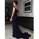 Navy Blue Mermaid Sequins Straps Sleeveless Long Prom Evening Formal Dresses 3020149 Navy Blue Mermaid Sequins Straps Sleeveless Long Prom Evening Formal Dresses 3020149