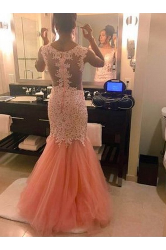 Mermaid Lace and Tulle Long Prom Evening Formal Dresses 3020150 Mermaid Lace and Tulle Long Prom Evening Formal Dresses 3020150