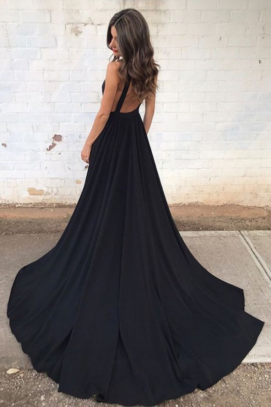 Long Black V-Neck Prom Formal Evening Party Dresses 3021501 Long Black V-Neck Prom Formal Evening Party Dresses 3021501