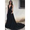 Long Black V-Neck Prom Formal Evening Party Dresses 3021501