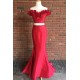 Mermaid Two Pieces Prom Formal Evening Party Dresses with Handmade Flowers 3021503
