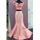 Mermaid Two Pieces Prom Formal Evening Party Dresses with Handmade Flowers 3021503