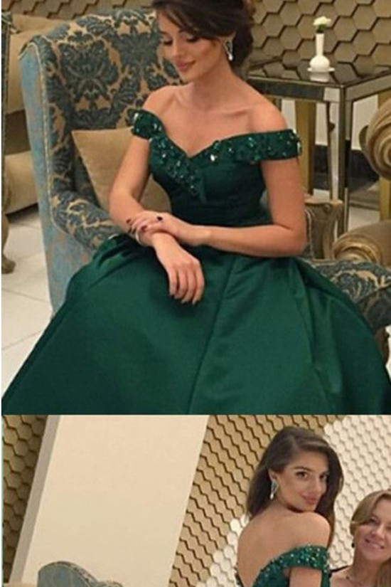 Long Green Off-the-Shoulder Prom Formal Evening Party Dresses 3021510 Long Green Off-the-Shoulder Prom Formal Evening Party Dresses 3021510
