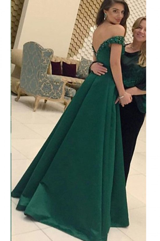 Long Green Off-the-Shoulder Prom Formal Evening Party Dresses 3021510 Long Green Off-the-Shoulder Prom Formal Evening Party Dresses 3021510