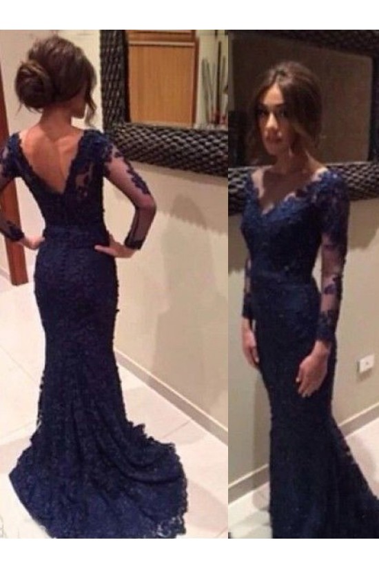 Long Sleeves Lace Mermaid Prom Evening Formal Dresses 3020152 Long Sleeves Lace Mermaid Prom Evening Formal Dresses 3020152