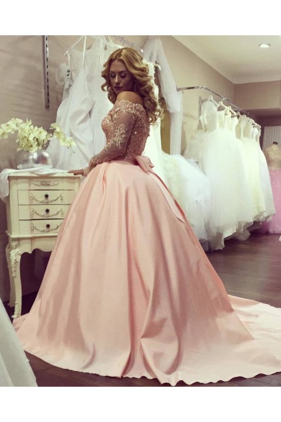 Ball Gown Off-the-Shoulder Long Sleeves Lace Prom Formal Evening Party Dresses 3021525 Ball Gown Off-the-Shoulder Long Sleeves Lace Prom Formal Evening Party Dresses 3021525
