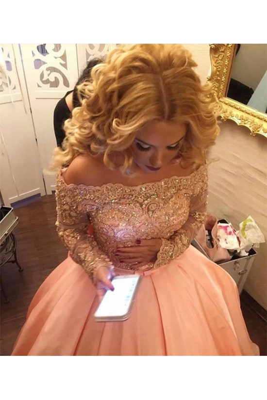 Ball Gown Off-the-Shoulder Long Sleeves Lace Prom Formal Evening Party Dresses 3021525 Ball Gown Off-the-Shoulder Long Sleeves Lace Prom Formal Evening Party Dresses 3021525