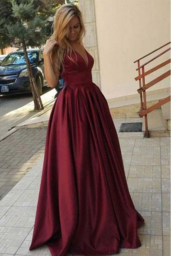 Simple Stunning V-Neck Long Prom Dresses Evening Party Gowns 3021536 Simple Stunning V-Neck Long Prom Dresses Evening Party Gowns 3021536