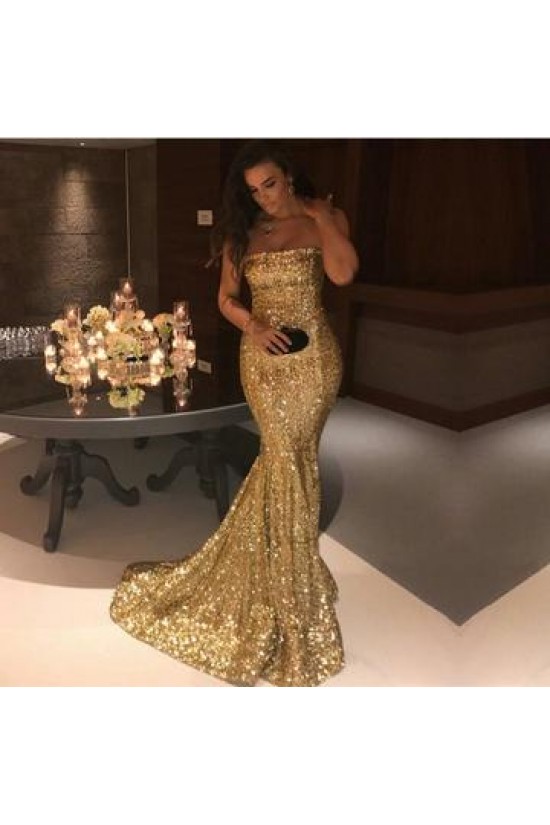 Mermaid Strapless Sequins Long Prom Evening Formal Dresses 3021548 Mermaid Strapless Sequins Long Prom Evening Formal Dresses 3021548