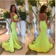 Trumpet/Mermaid Backless Long Prom Evening Formal Dresses 3020155