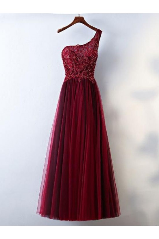 A-Line One-Shoulder Tulle Long Prom Evening Formal Dresses 3021574 A-Line One-Shoulder Tulle Long Prom Evening Formal Dresses 3021574