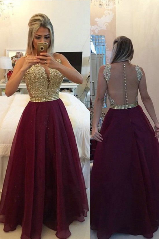 Gold Purple Beaded Appliques Top See Through Back Long Prom Evening Formal Dresses 3020158 Gold Purple Beaded Appliques Top See Through Back Long Prom Evening Formal Dresses 3020158