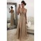 Column V-Neck Beaded Long Prom Evening Party Dresses 3021583