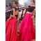 Two Pieces Black Lace Top Long Prom Evening Formal Dresses 3020168
