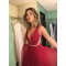 Long Red Pleated Prom Evening Formal Dresses 3020169