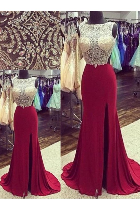 Beaded Backless Long Red Prom Evening Formal Dresses 3020170 Beaded Backless Long Red Prom Evening Formal Dresses 3020170