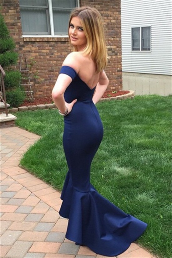 Mermaid Off-the-Shoulder Long Navy Blue Bridesmaid Prom Evening Formal Dresses 3020174 Mermaid Off-the-Shoulder Long Navy Blue Bridesmaid Prom Evening Formal Dresses 3020174