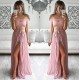 Two Piece Prom Dresses Lace Top Off-the-Shoulder Short Sleeves Thigh-High Slit Sexy Evening Gowns 3020192 Two Piece Prom Dresses Lace Top Off-the-Shoulder Short Sleeves Thigh-High Slit Sexy Evening Gowns 3020192