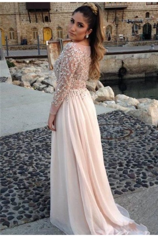 Beaded Long Sleeves Chiffon Prom Dresses Evening Gowns 3020210 Beaded Long Sleeves Chiffon Prom Dresses Evening Gowns 3020210