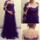 Long Sleeves Purple Lace Maternity Dresses Evening Gowns 3020216 Long Sleeves Purple Lace Maternity Dresses Evening Gowns 3020216