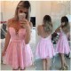Short Sleeves See Through Pink Sexy Homecoming Prom Dresses Evening Gowns 3020219 Short Sleeves See Through Pink Sexy Homecoming Prom Dresses Evening Gowns 3020219