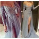Grey Lace Long Sleeves Off-the-Shoulder Split Long Prom Dresses Evening Gowns 3020235 Grey Lace Long Sleeves Off-the-Shoulder Split Long Prom Dresses Evening Gowns 3020235