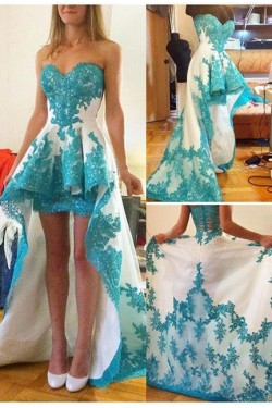 High Low Sweetheart Lace Prom Dresses Party Evening Gowns 3020241