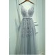 A-Line V-Neck Lace Appliques Tulle Prom Dresses Party Evening Gowns 3020251 A-Line V-Neck Lace Appliques Tulle Prom Dresses Party Evening Gowns 3020251