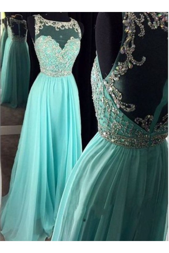 Beaded Illusion Neckline Long Blue Prom Dresses Party Evening Gowns 3020255 Beaded Illusion Neckline Long Blue Prom Dresses Party Evening Gowns 3020255