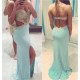 Long Blue Lace Chiffon Prom Dresses Party Evening Gowns 3020282