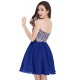 A-Line Sweetheart Gold Lace Appliques Short Purple Prom Dresses Party Evening Gowns 3020285