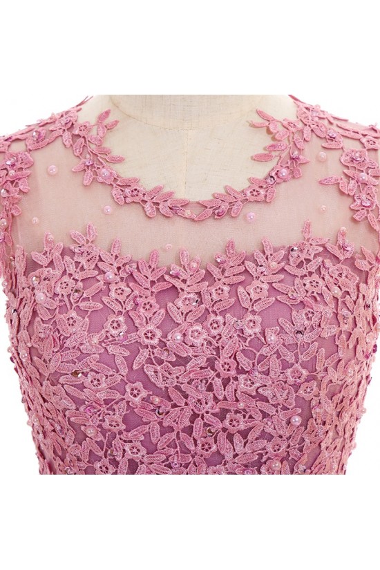 A-Line Illusion Neckline Lace Long Prom Dresses Party Evening Gowns 3020287 A-Line Illusion Neckline Lace Long Prom Dresses Party Evening Gowns 3020287
